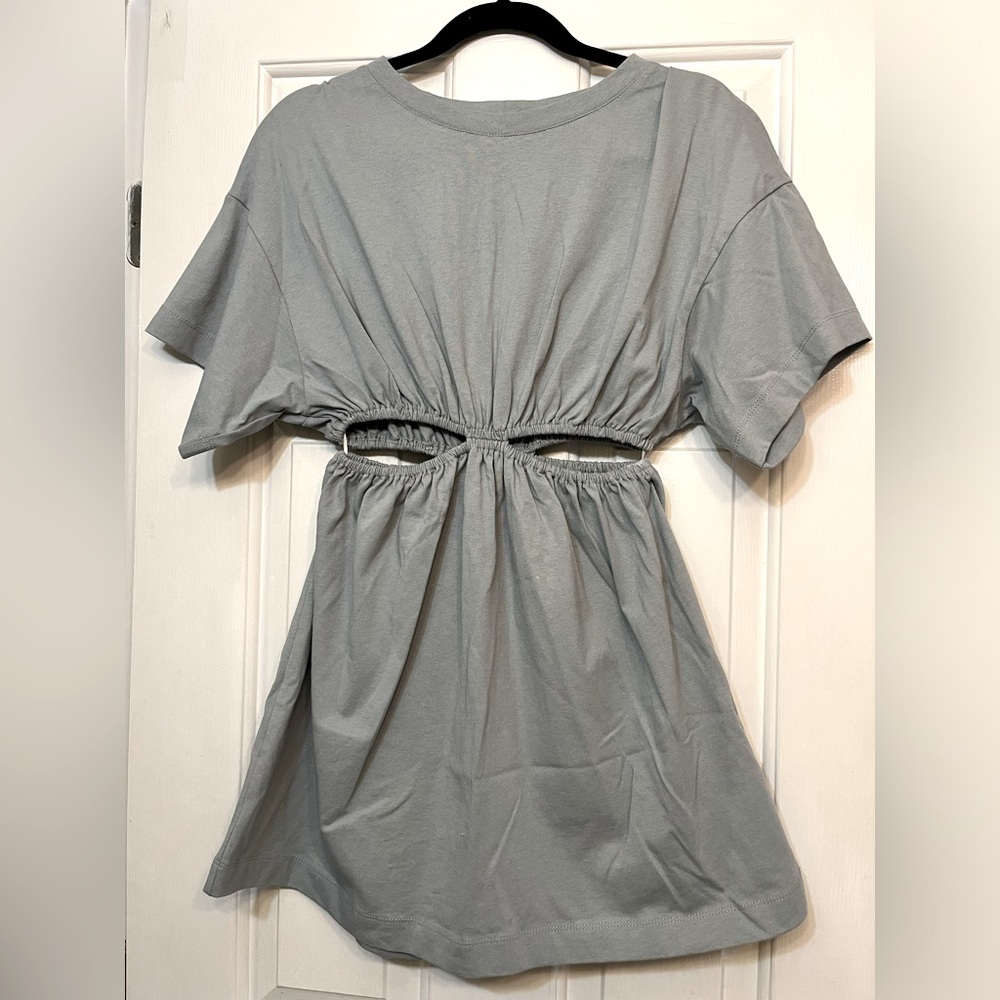 VICI Size XS Blue/Grey T-Shirt Dress With Cutout Side Detail. Never Worn.